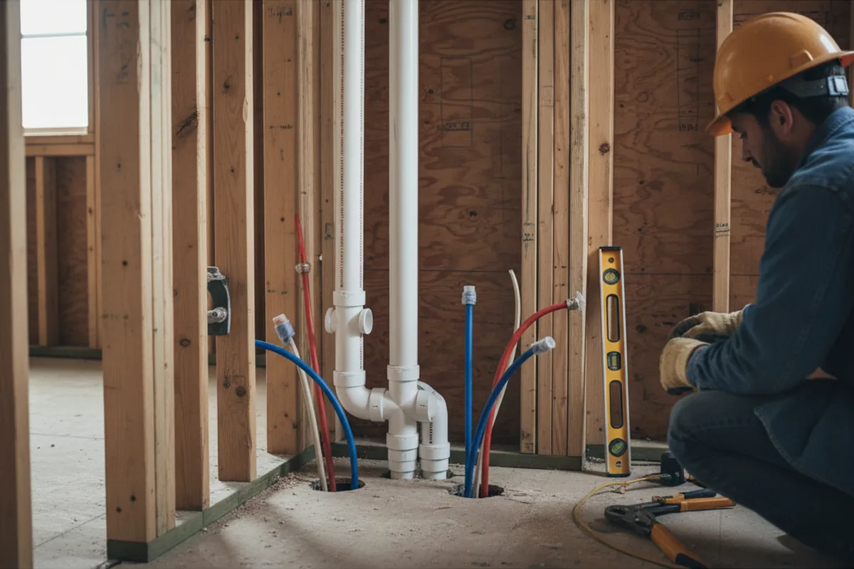 Drain and supply rough-in during Garbage Disposal Repair in Gibsonville
